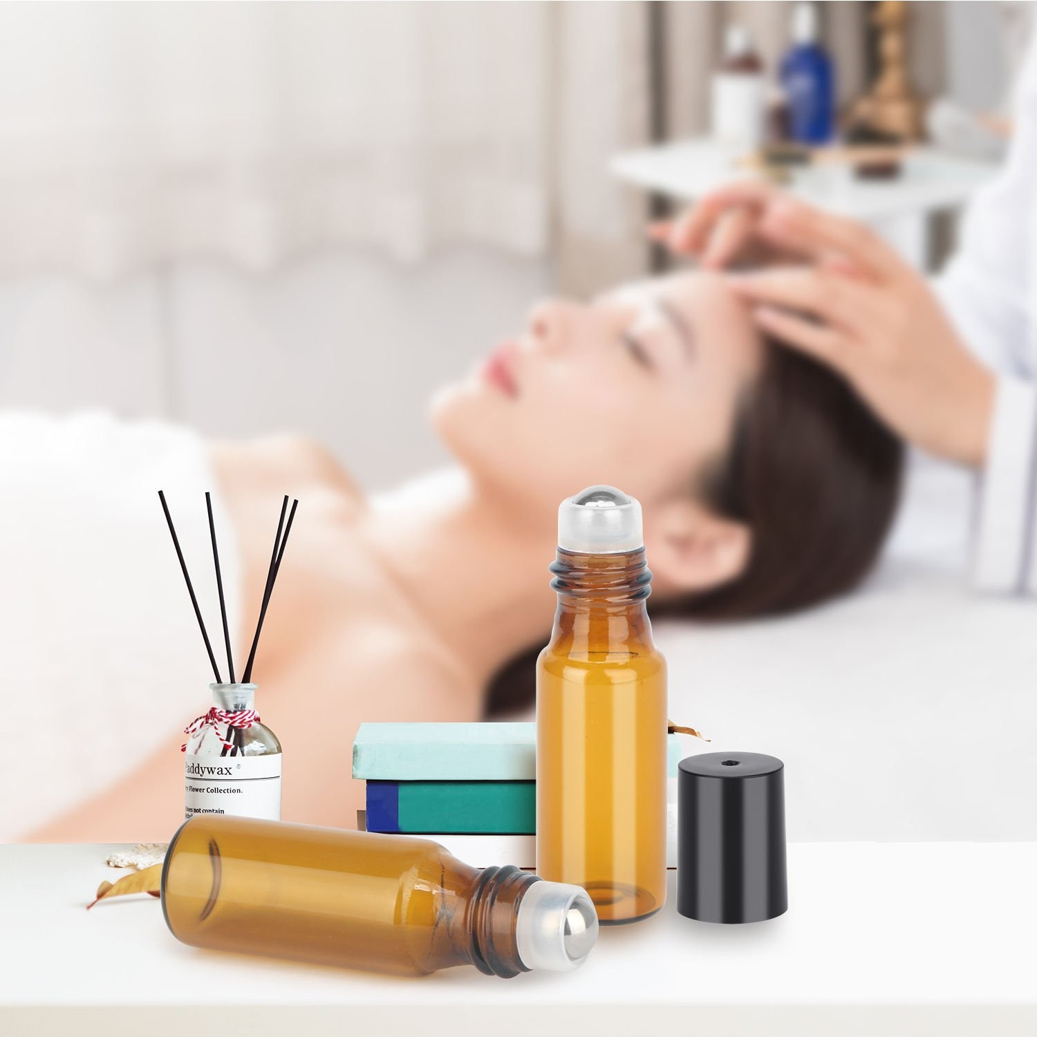 Complete Essential Oil Roller Bottle Kit – 24 Amber 5ml Bottles with Labels