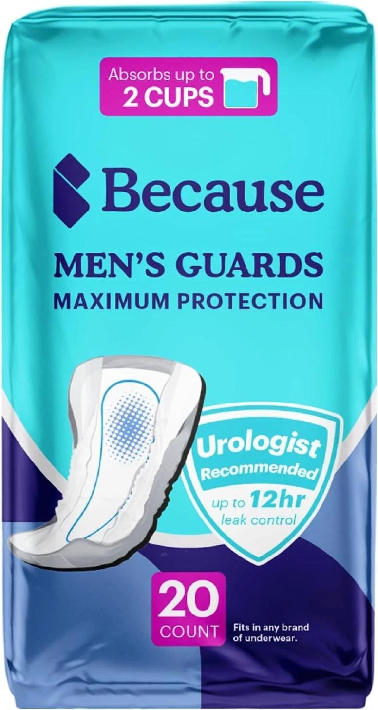 20 Count (Pack of 1), Because Premium Guards for Men – 20 Pack Discreet,…