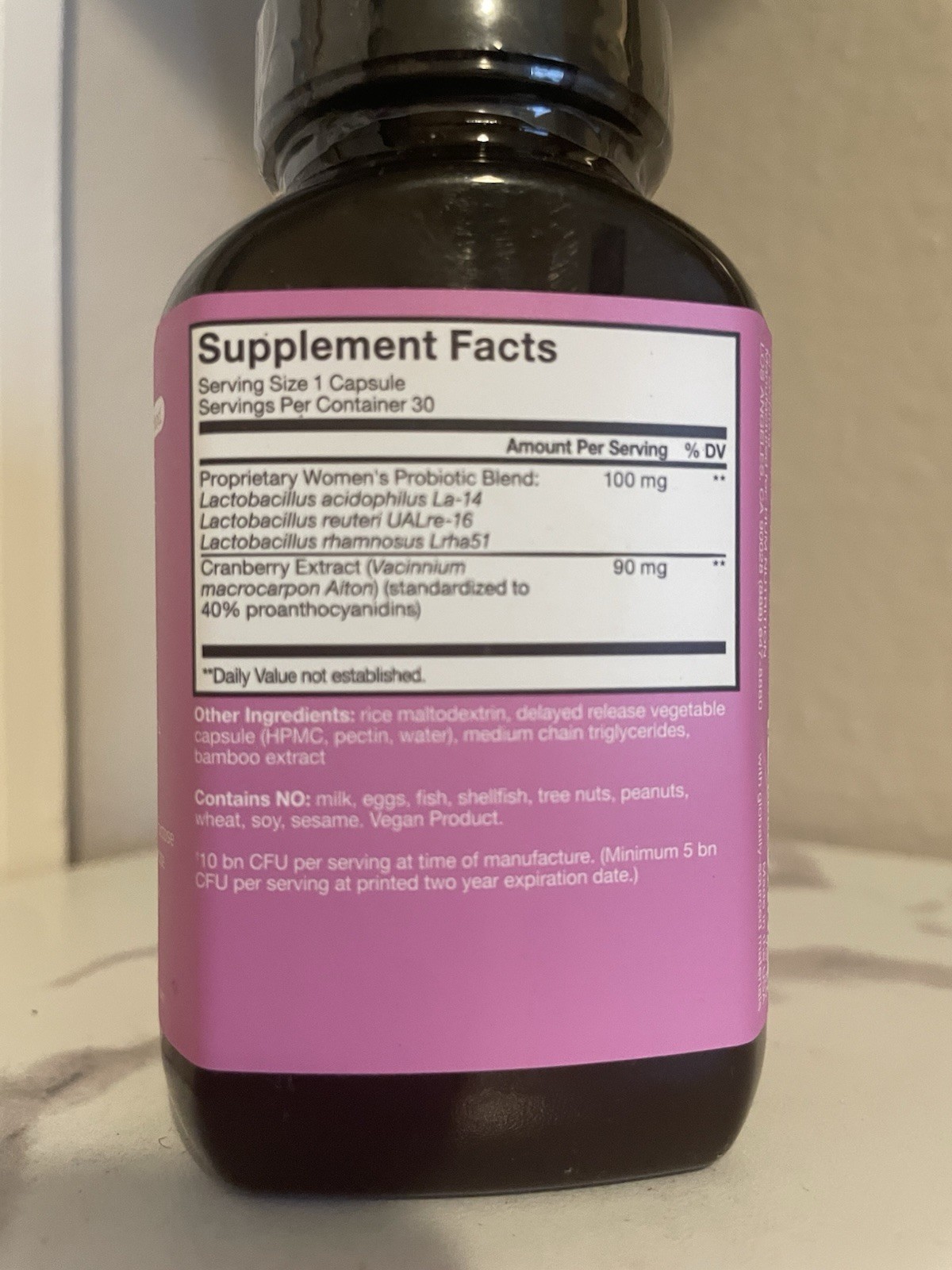HUM Private Party Vaginal pH Urinary Tract Probiotic Cranberry 30ct