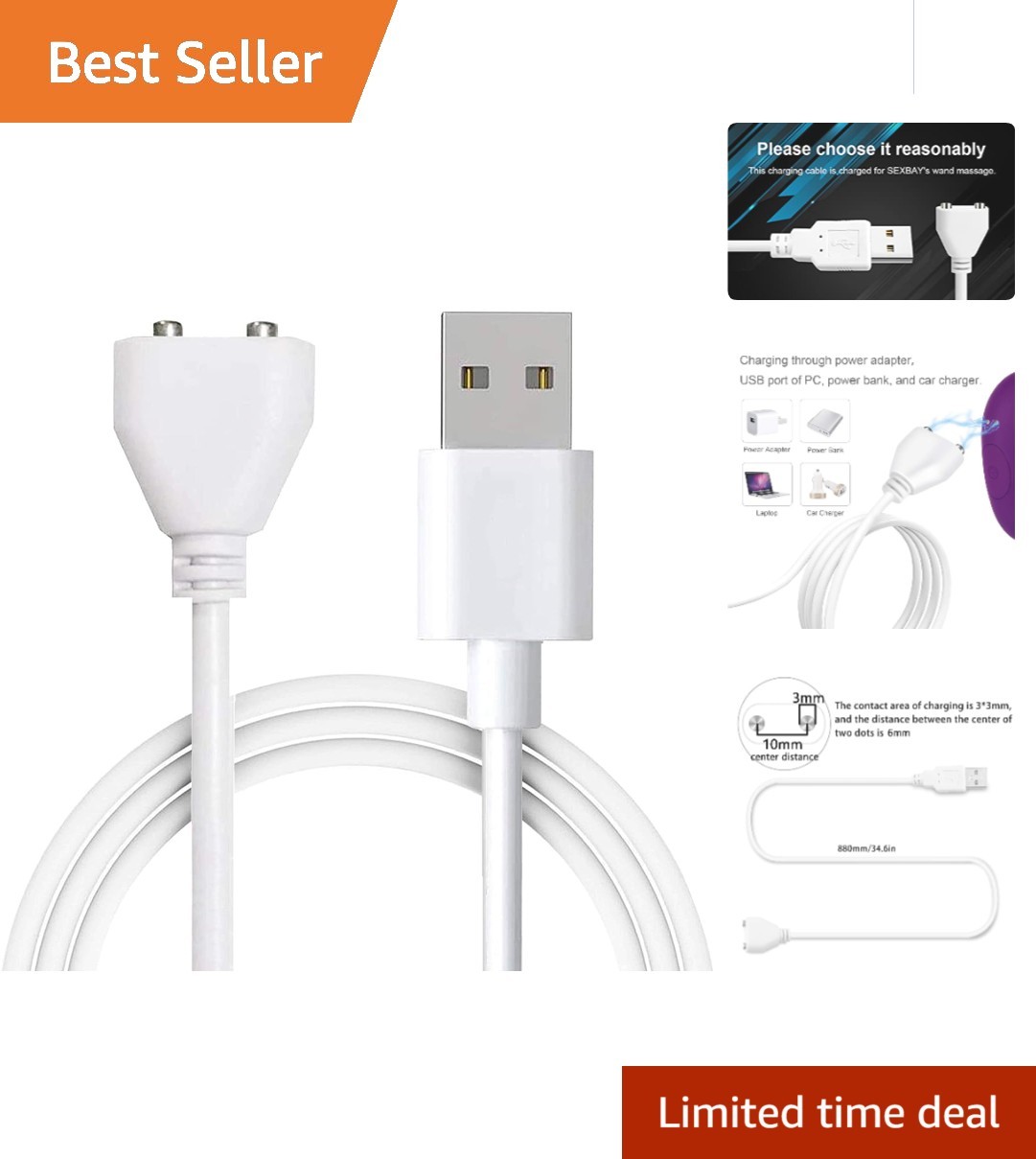 High-Speed Magnetic USB Charger – Replacement Charging Cable for 10mm Devices