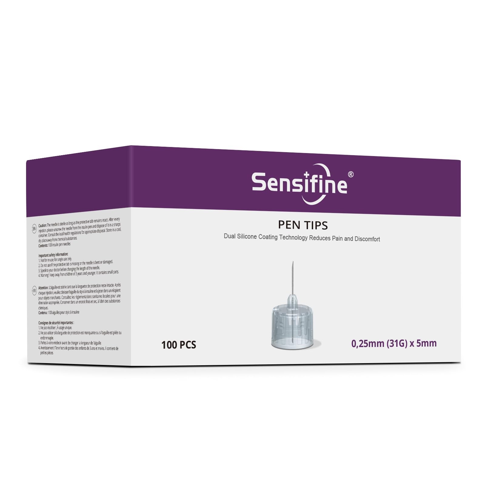 Sensifine Pen Tips 31G X 5Mm Of 100Universal Compatibility Most Pen Devices