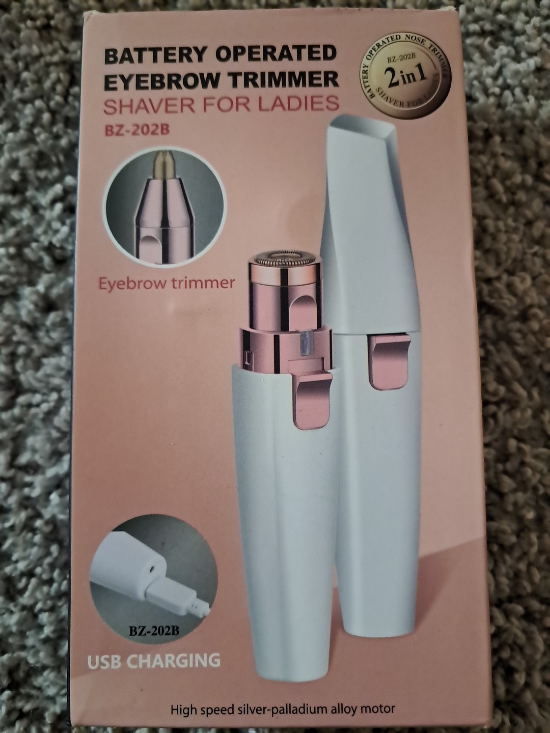Shaver for Ladies Battery Operated Eyebrow Trimmer Usb Charging New In Box