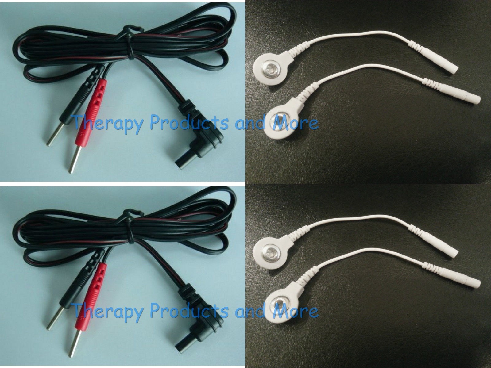 Replacement Electrode Cables for TENS 3000 7000 Intensity -Use Snap or Pin Pads