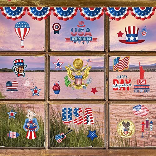 Decoration Stickers Window Cling Decals 4th of July Independence Day