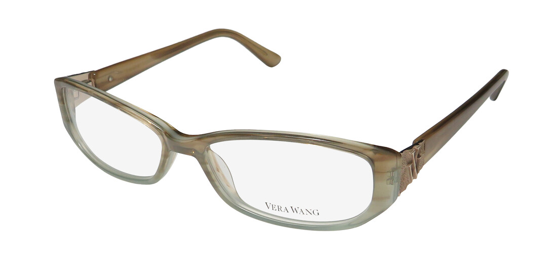 NEW VERA WANG V094 EYEGLASSES 53-15-137 DESIGNER BROWN BD FULL-RIM PLASTIC