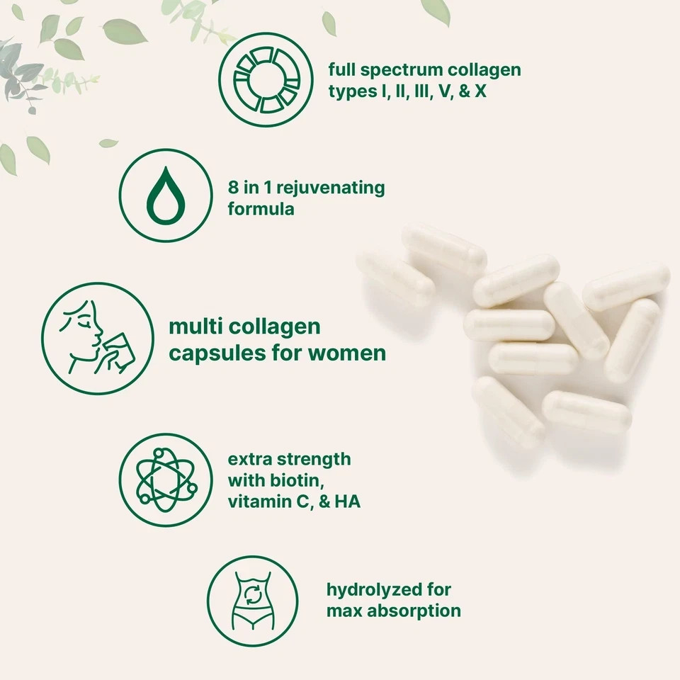 Micro Ingredients Multi Collagen Pills 240 Ct Hair Skin Nail Joint Support