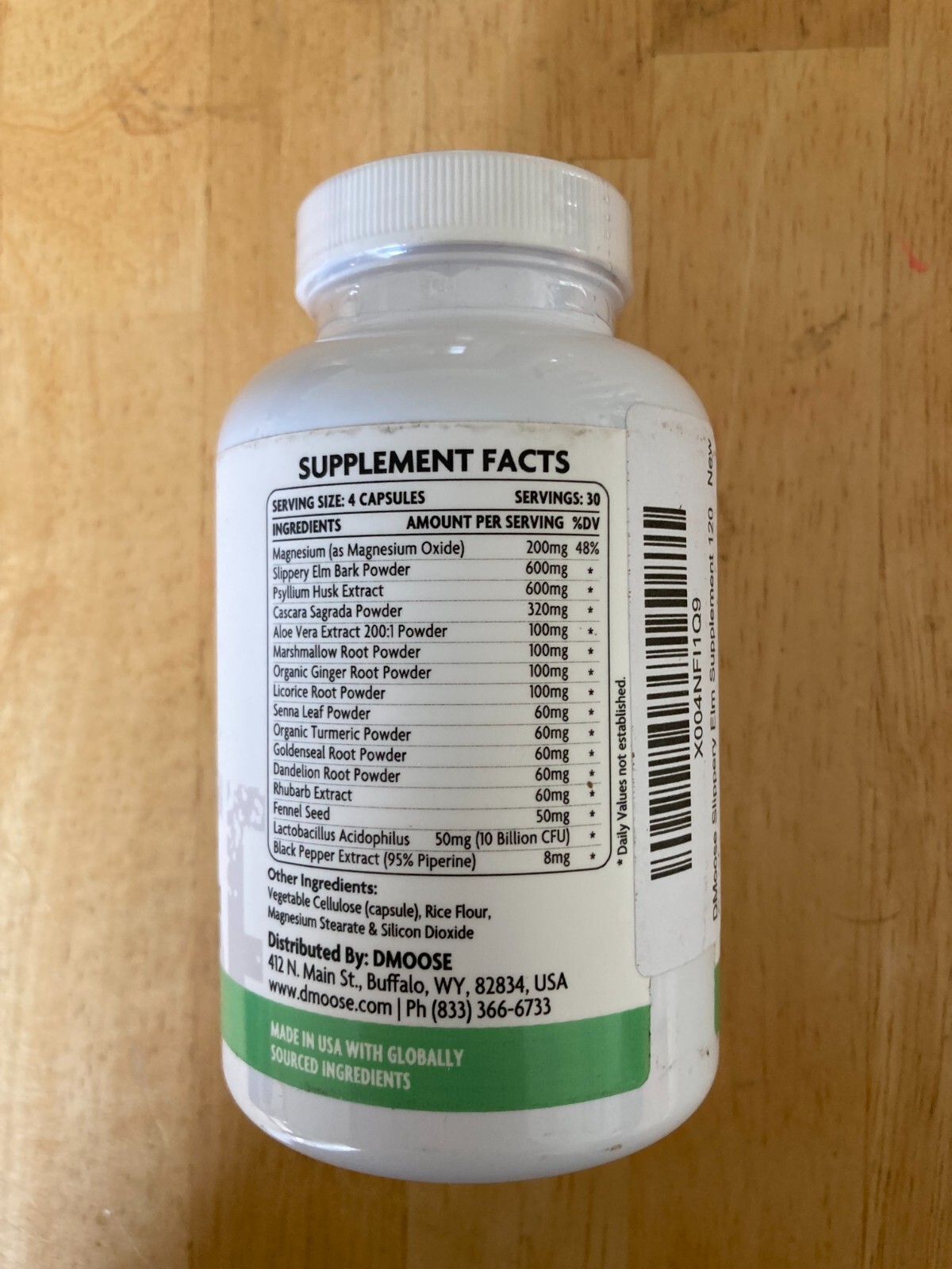DMoose Slippery Elm Complex – All-in-One Supplement – 120 capsules
