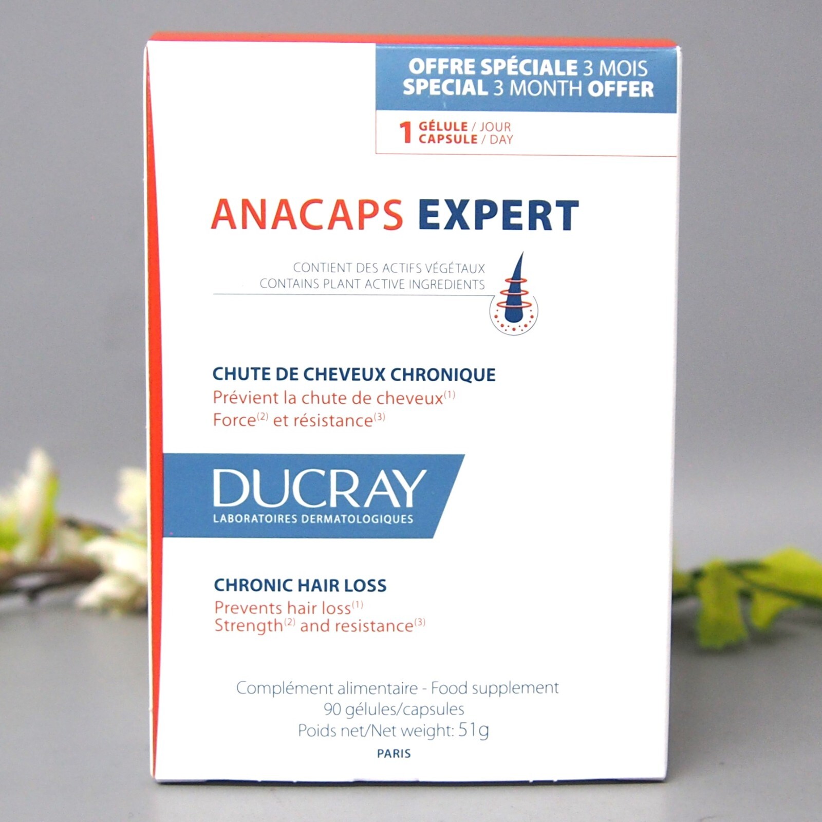 Ducray Anacaps Expert for Chronic Hair Loss 90 caps Exp 03/2025