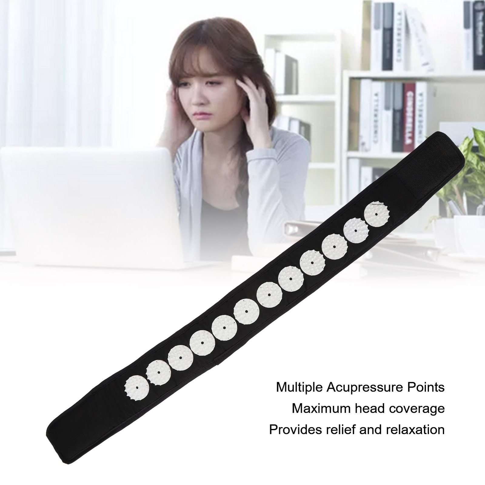 Acupressure Massage Headband Relief Muscle Stress Reduce Pain Portable