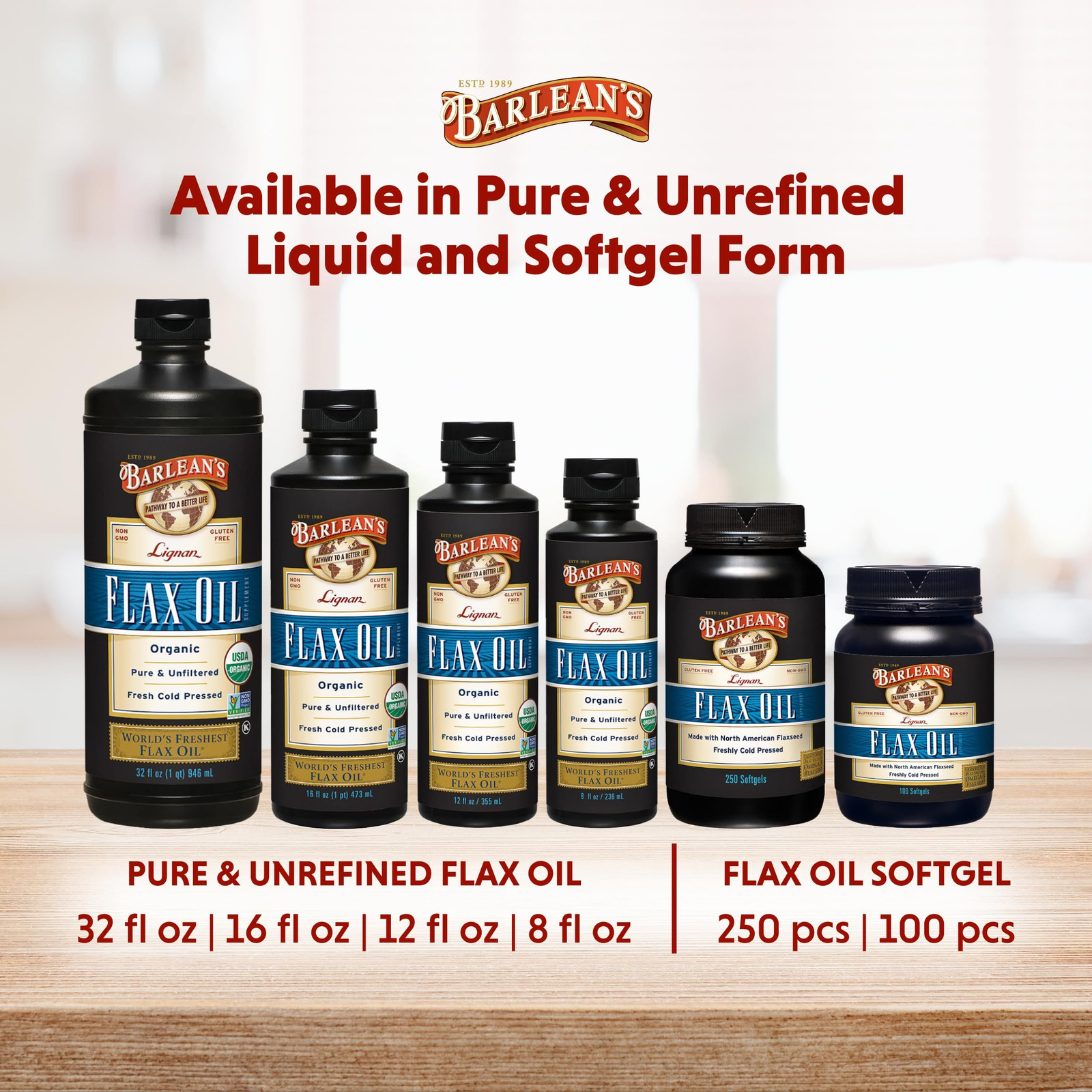 Barlean’s Lignan Flax Oil with 7,230mg ALA 32 Fl Oz (Pack of 1), Default
