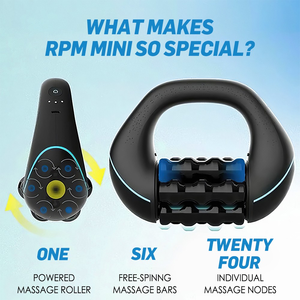 Electric Handheld Rolling Massager Rechargeable 3-Speed Spin Percussive Massager