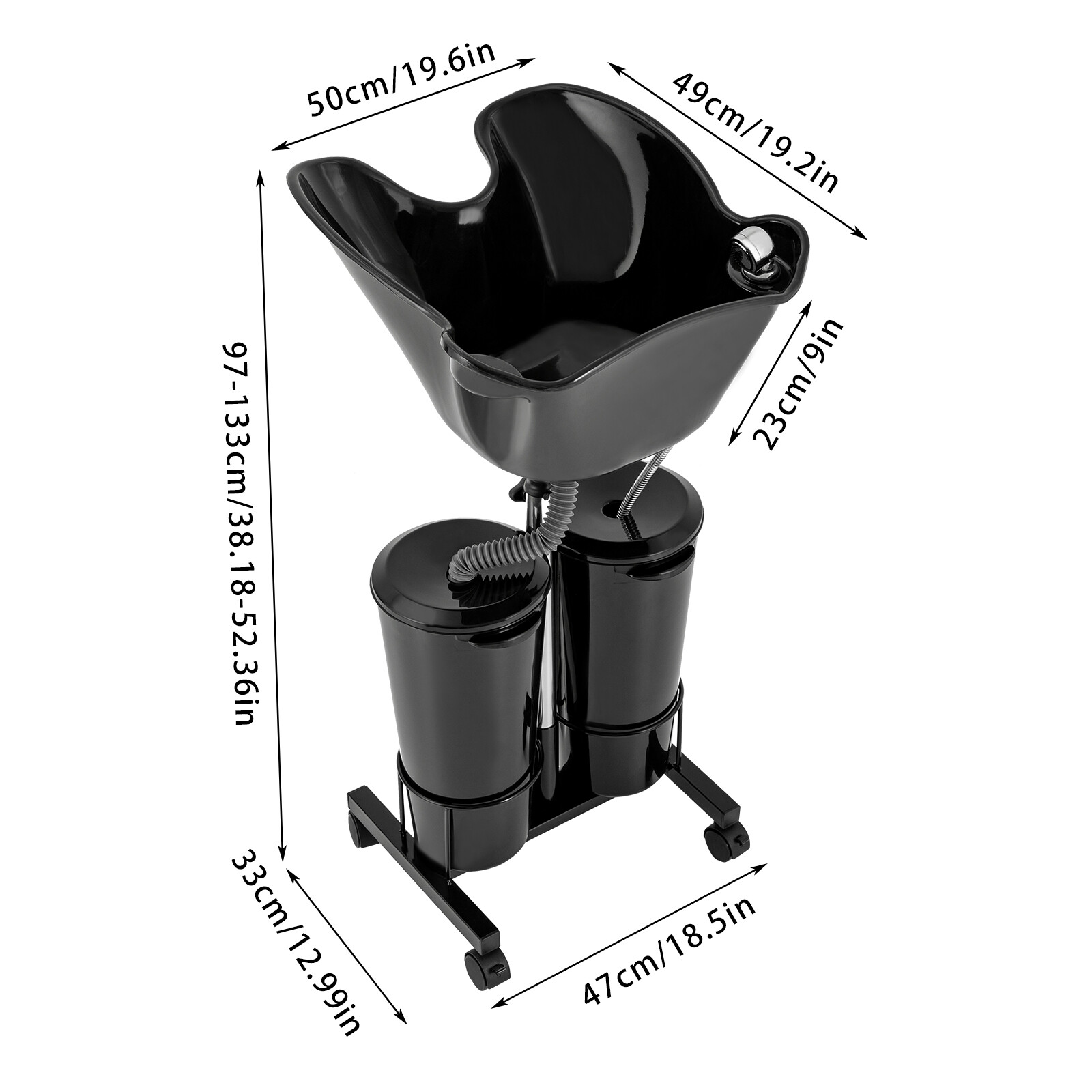 Portable Hairdressing Salon Basin 2 Buckets Hair Washing Sink Shampoo Wash Bowl！
