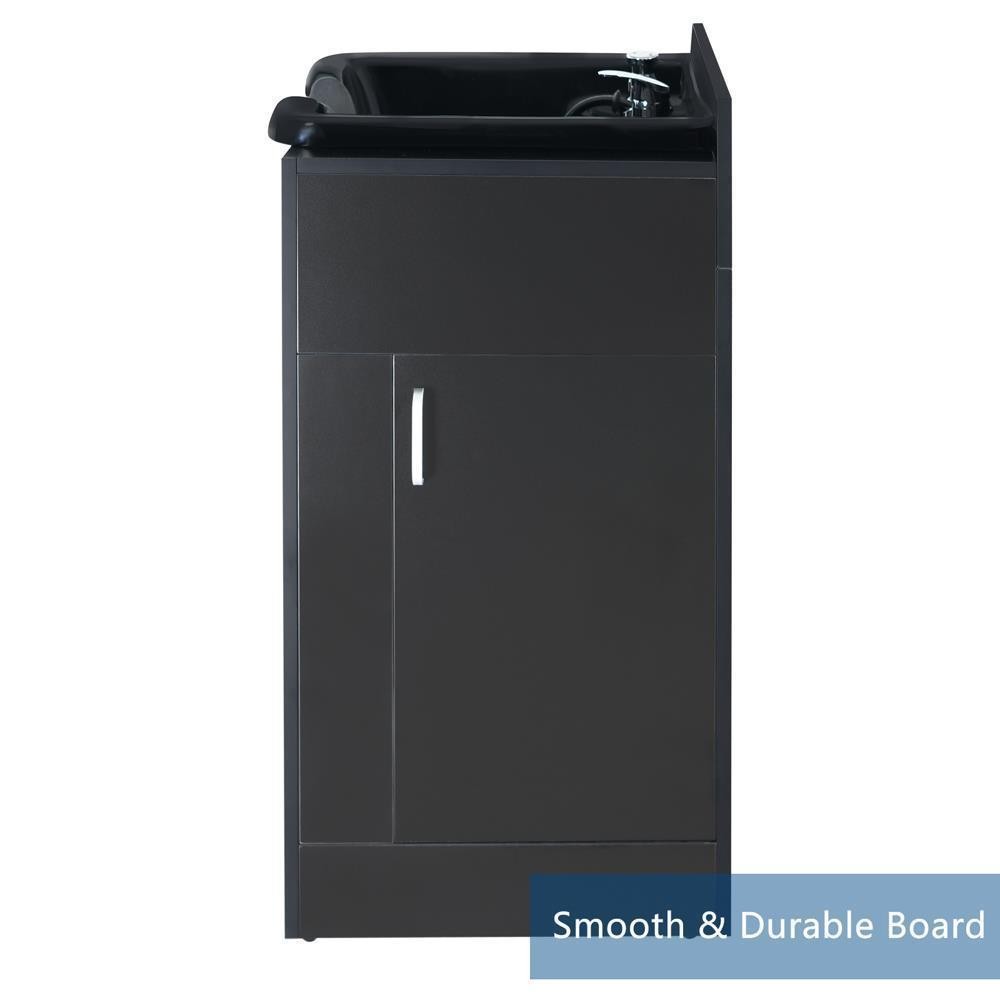 Shampoo Backwash Sink Station with Shampoo Bowl Salon Spa Beauty Barber Cabinet