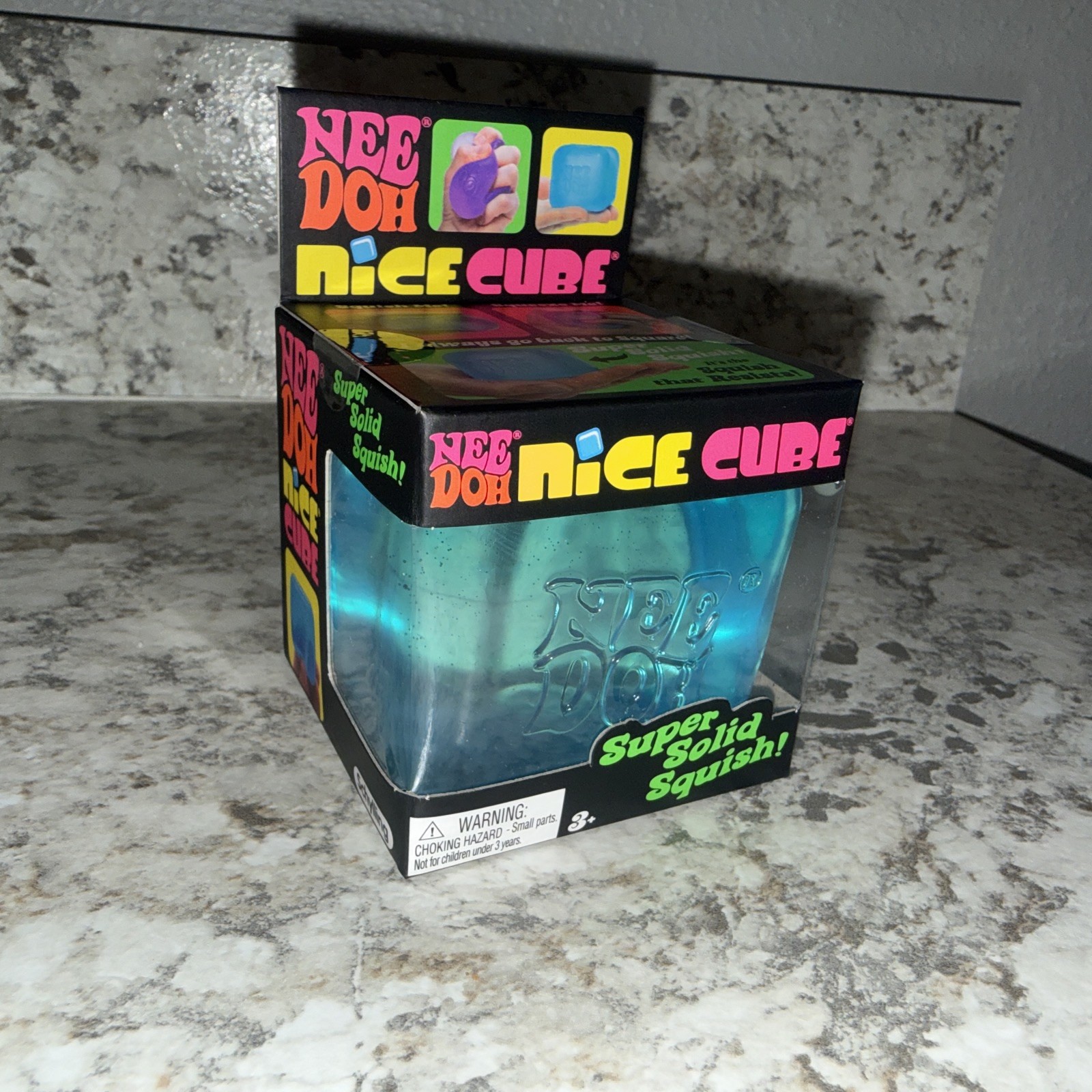 Nee Doh Nice Cube – Super Solid Squish! (Blue) – Brand New/ Sealed!