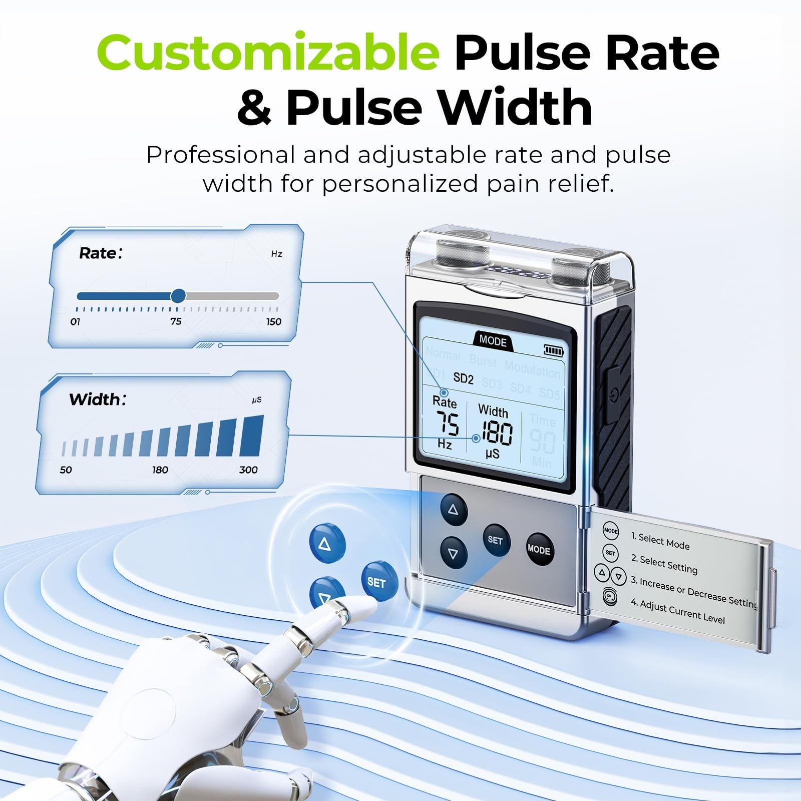 AUVON Rechargeable TENS Unit Muscle Stimulator, FSA HSA Eligible, Digital TEN…