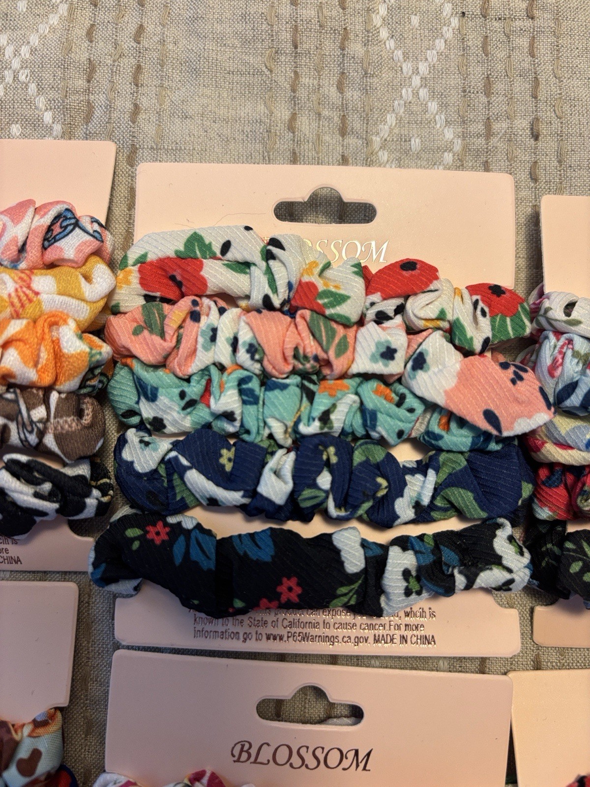 BLOSSOM Multicolor Fabric Hair Scrunchies for Women, All Hair Types