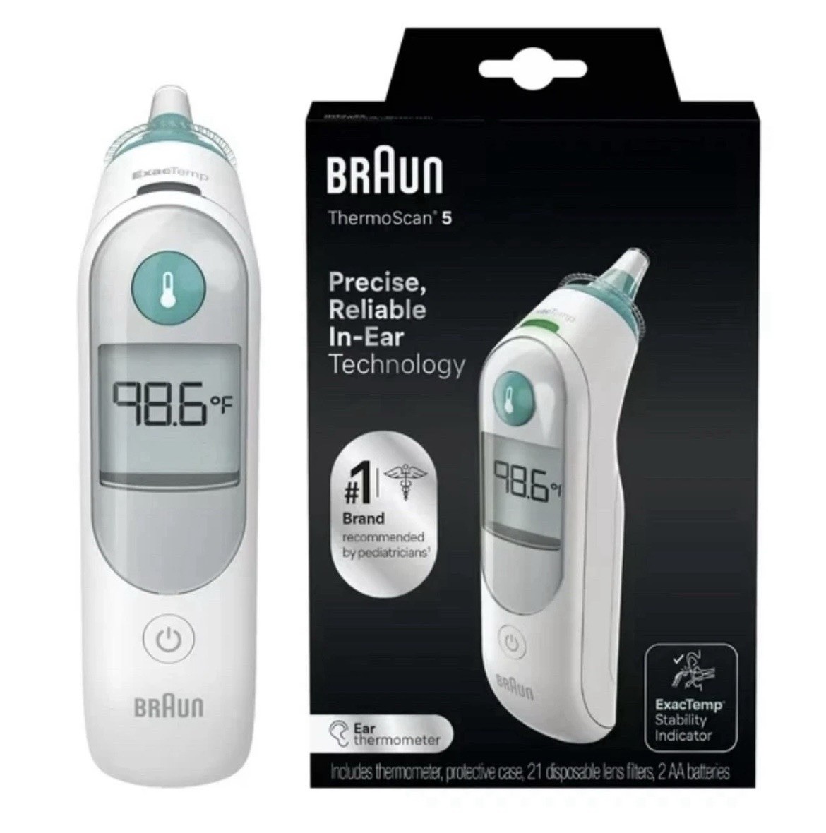❤️ Braun ThermoScan 5 Ear Thermometer ExactTemp Digital Thermometer Open Box