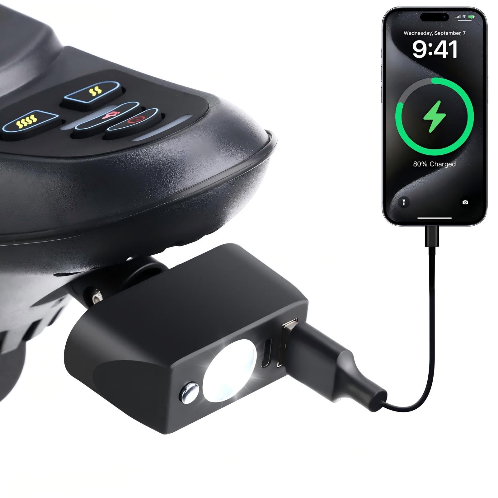 moovon Electric Wheelchair USB Charger with Bright LED Light, 3-Pin XLR Contr…