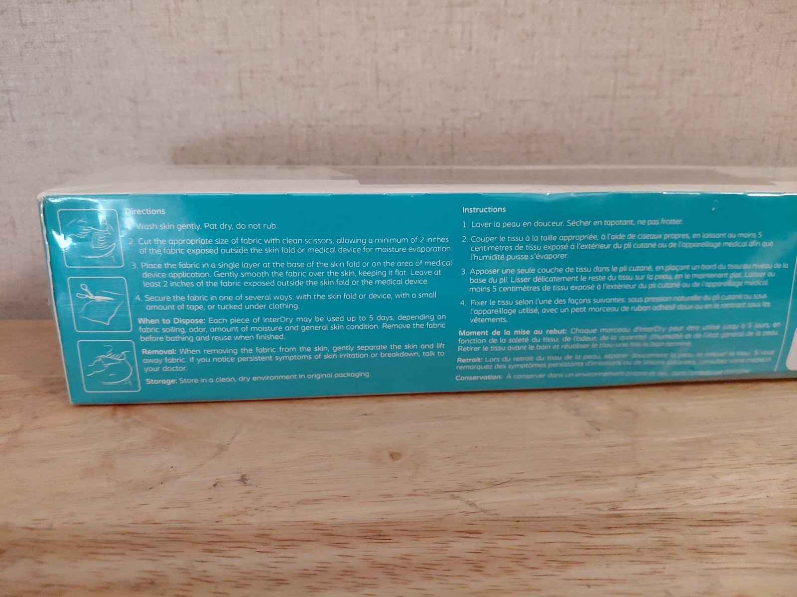 Moisture wicking fabric with antimicrobial silver to help symptoms of intertrigo