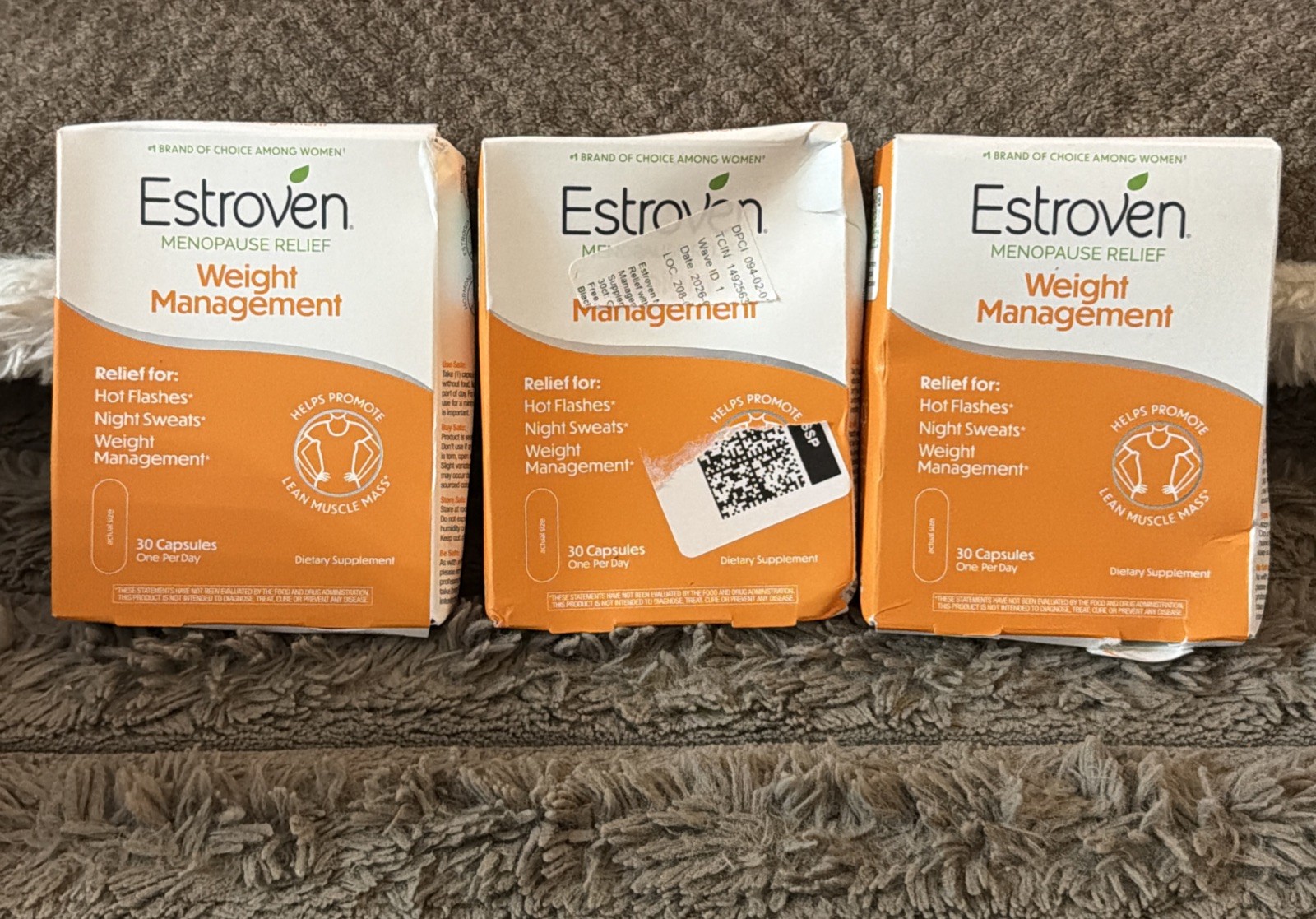 (3) Estroven Menopause Relief Weight Management – 30CT Capsules “Box Damage”