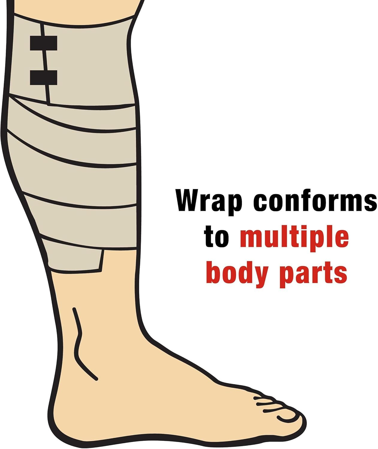 3 In Elastic Bandage Wrap With Clips Reusable Sports Support