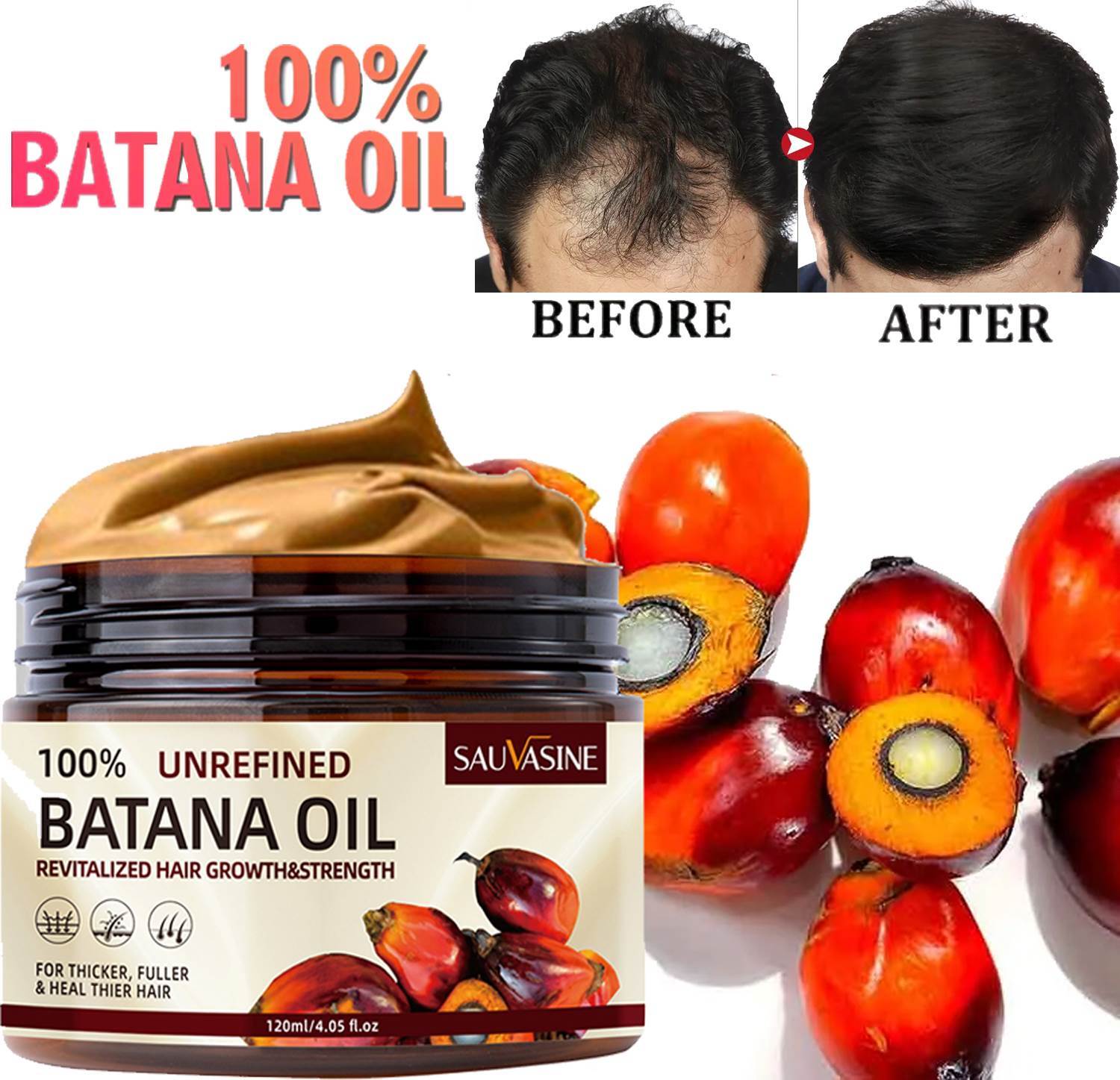 Batana Oil For Hair Growth Hair Loss Treatment Pure Natural Botana Oil Cream US