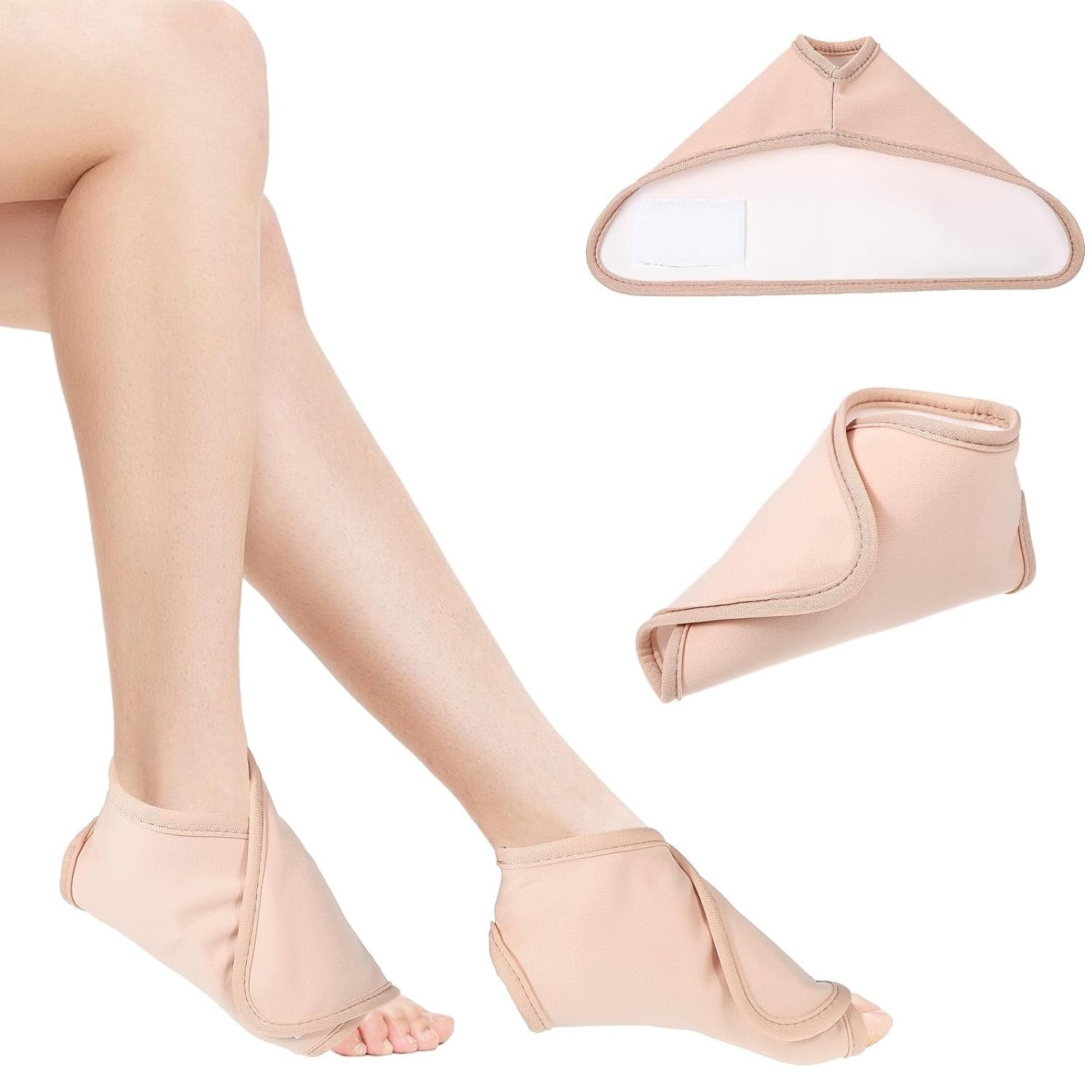 2Pcs Castor Oil Pack Wrap for Ankle Adjustable Reusable Feet Brace Anti Oil Leak