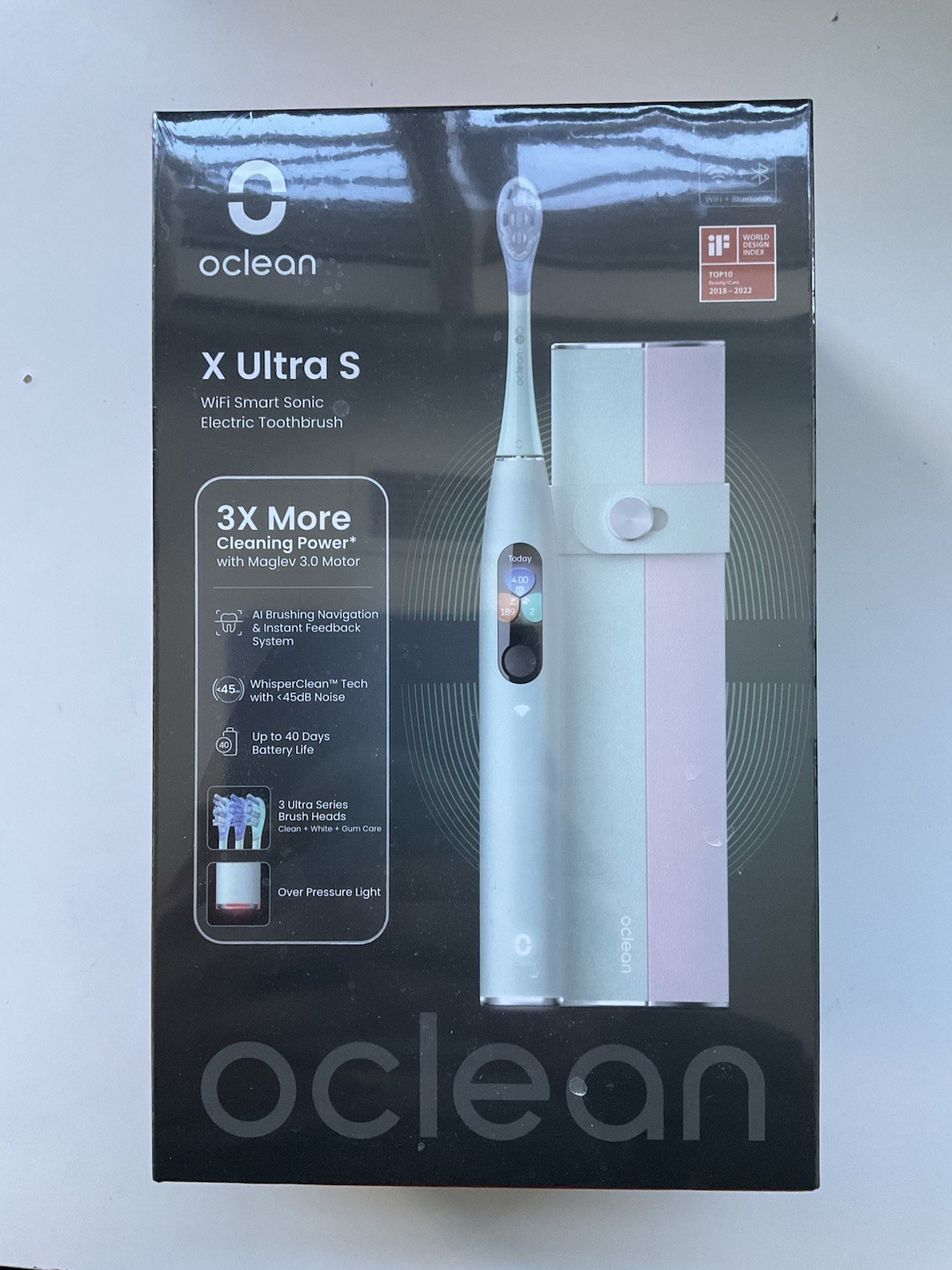 Oclean X Ultra S Set Toothbrush with Travel Case Charger Green