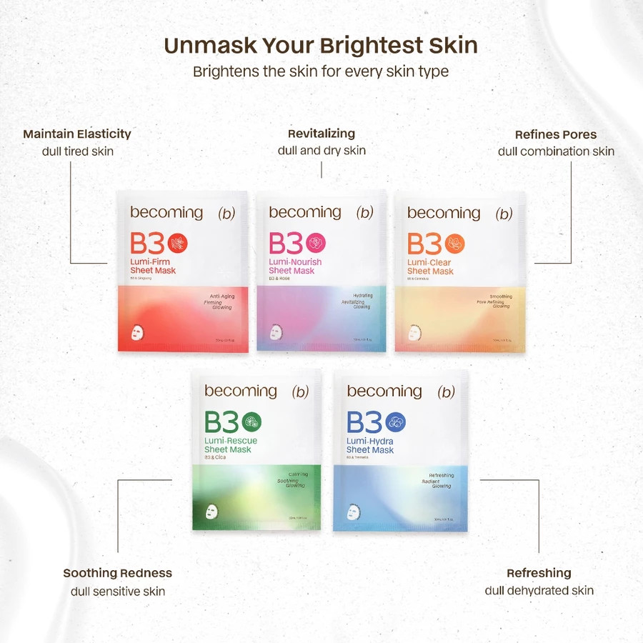 NEW! 5-in-1 Bundle B3 Sheet Mask – 5 Boxes, All Variants Available