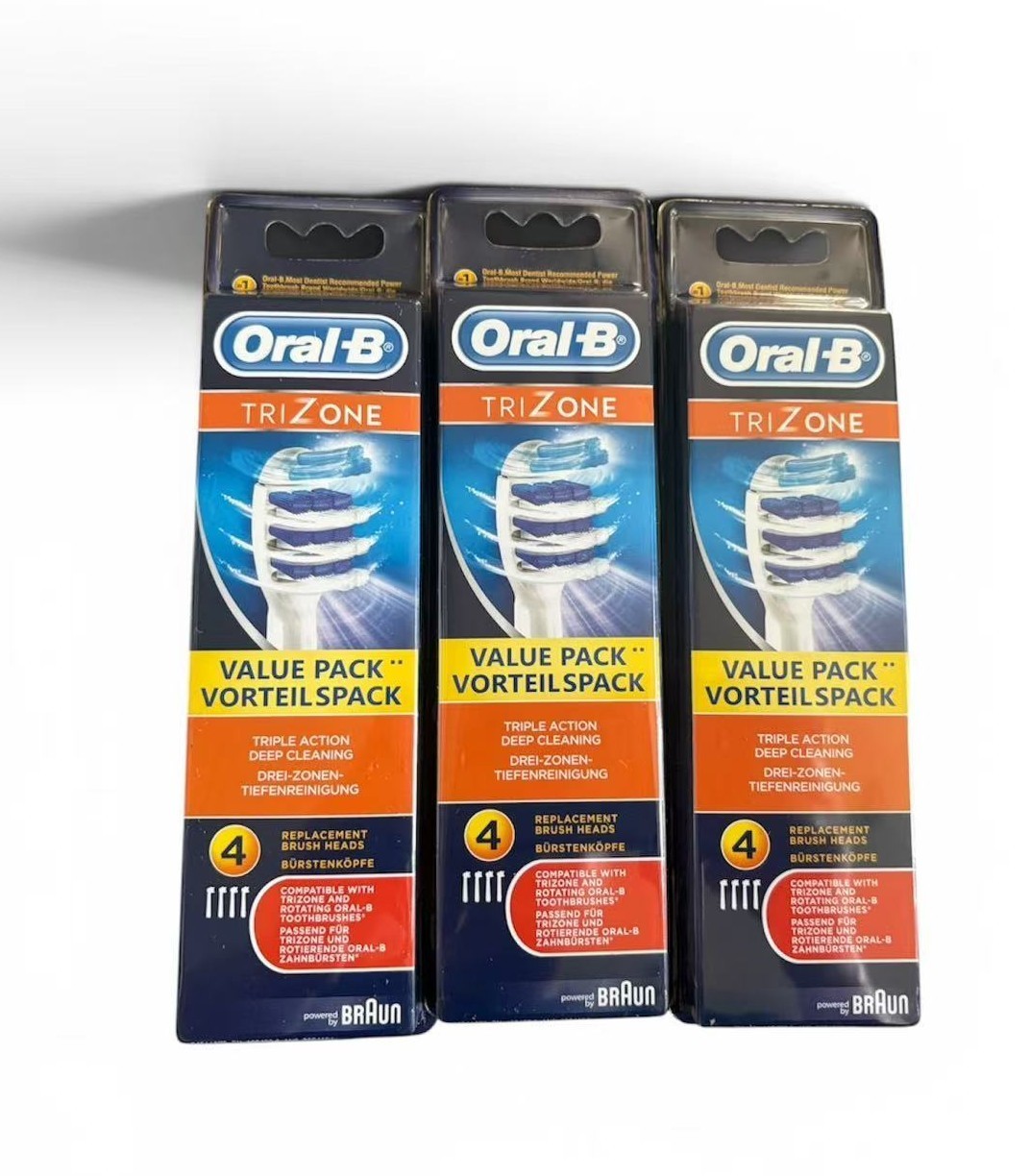 Oral-b Trizone Toothbrush Heads Pack Of 12 Replacement Refills White