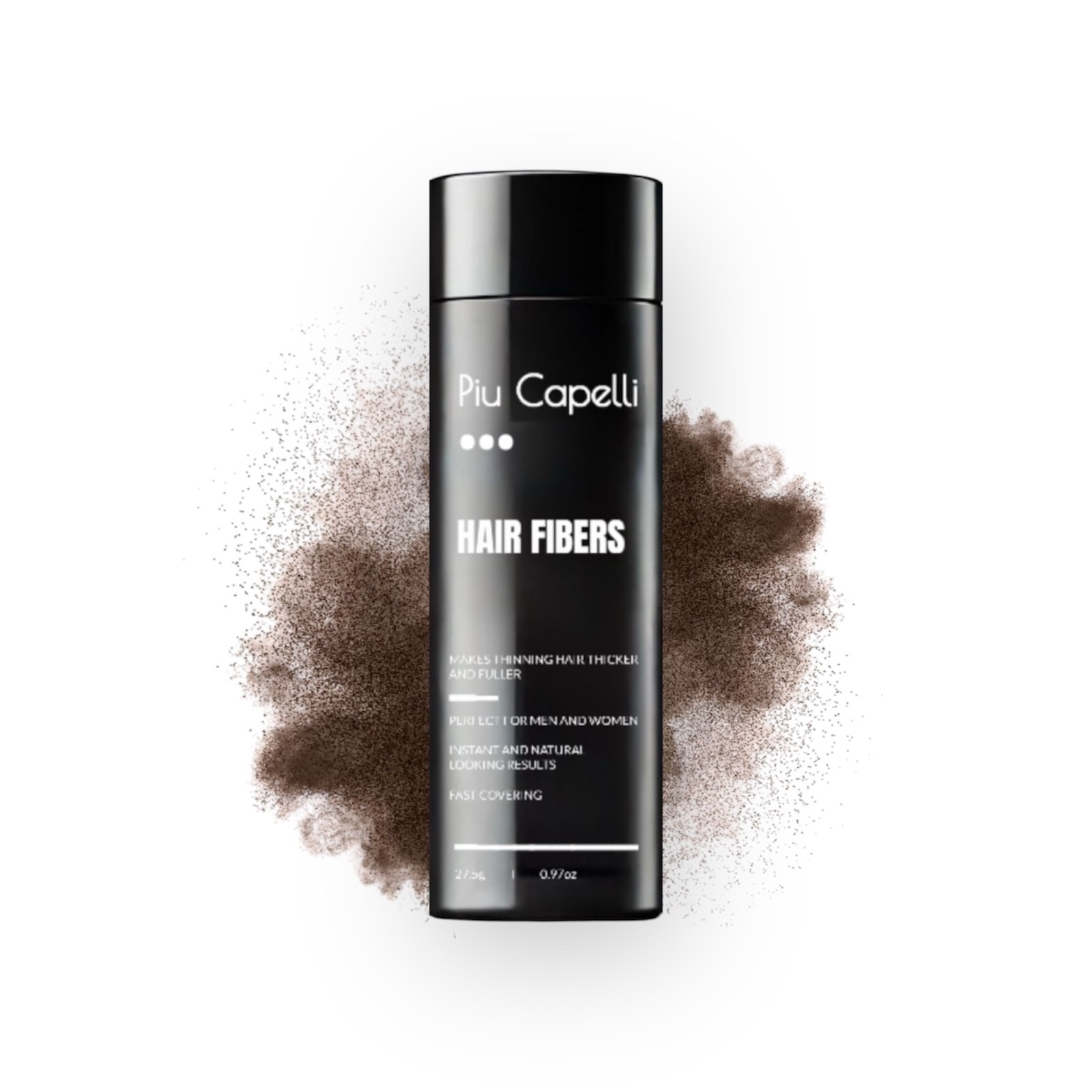 Piú Capelli, Hair Fibers, Medium Brown, 0.97oz, Fast Covering, Natural looking