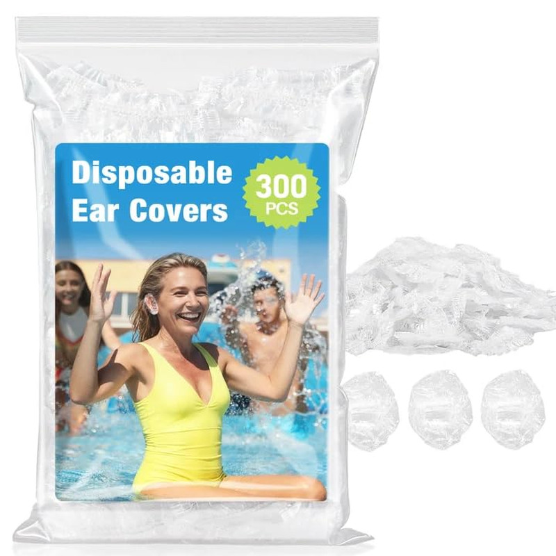 300 Pack Ear Covers for Shower – Disposable Ear Cover for Hair Dye,Plastic Ear C