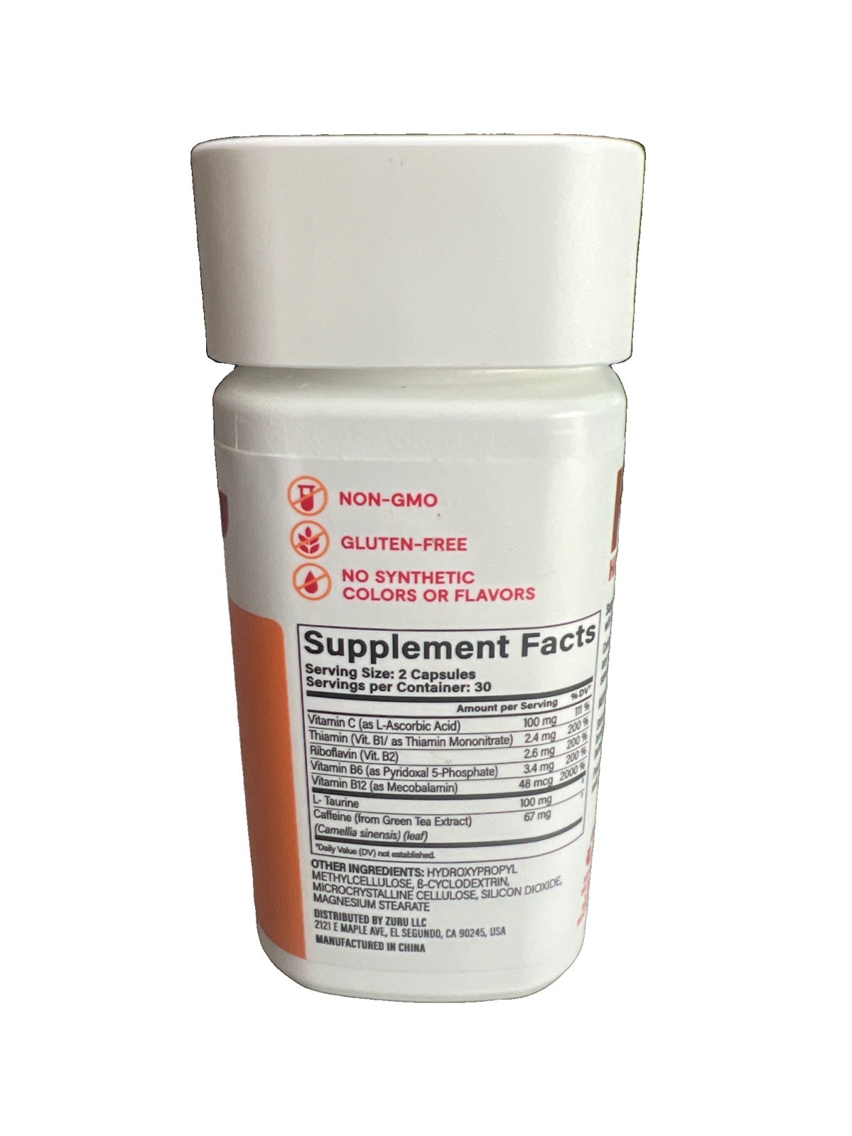 Habit Energy Vitamic C Vitamin B12 L-Taurine Mental Alertness Focus 60 Capsules