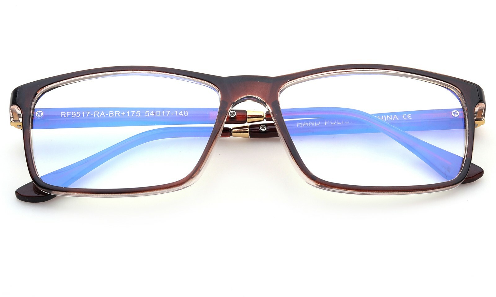 Blue Ray Blocking Reading Glasses for Men Large Rectangular Frame w/ Hard case