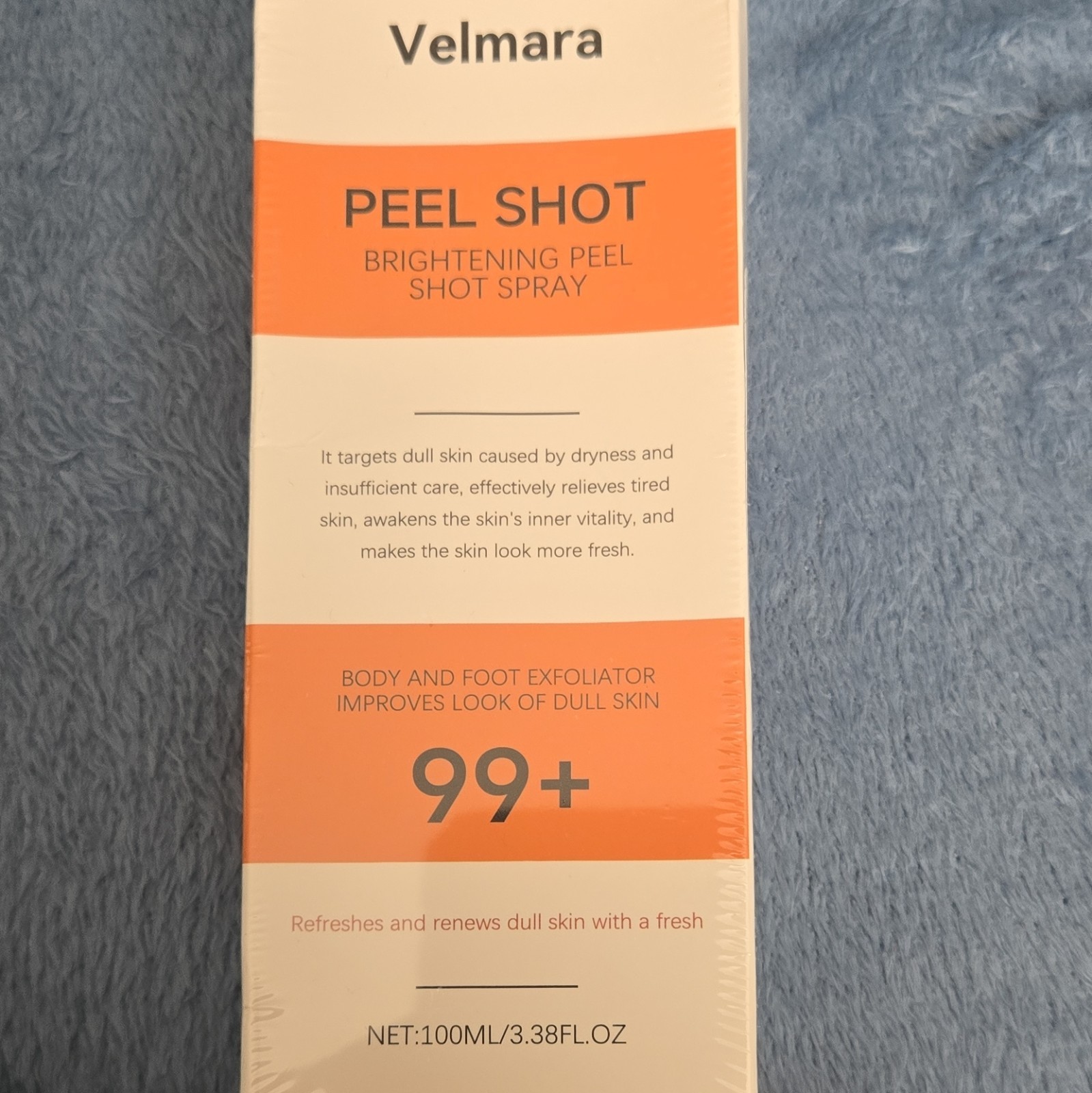 Velmara Peel Shot Brightening Spray Body & Foot Exfoliator 3.38 fl oz