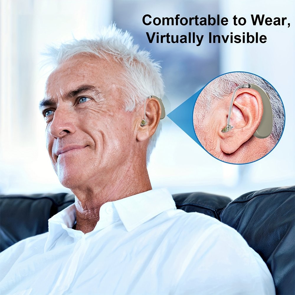 Behind-The-Ear Severe Hearing Loss Hearing Aid Noise Reduction w/ Charging Case
