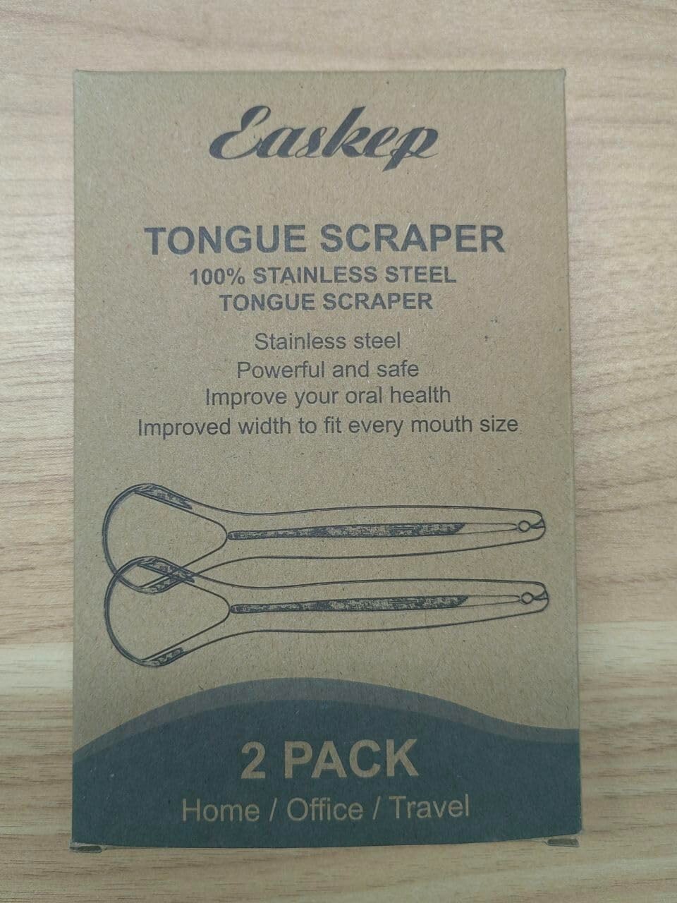 Tongue Scraper (2 Pack), Wide-Head Tongue Cleaner with Nice Carrying Box, 100%