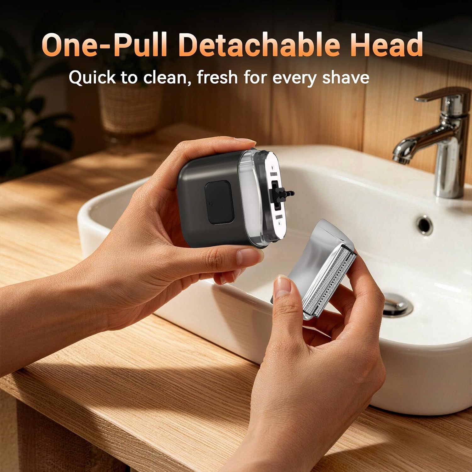 Electric Foil Shaver for Men, Mini Face Razor, 3 Floating Blades | LED Display
