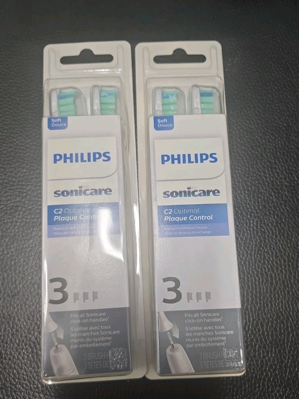 Philips HX9023/65 C2 Optimal Plaque Control 3 Brush Heads Per Pack 6 Total NEW