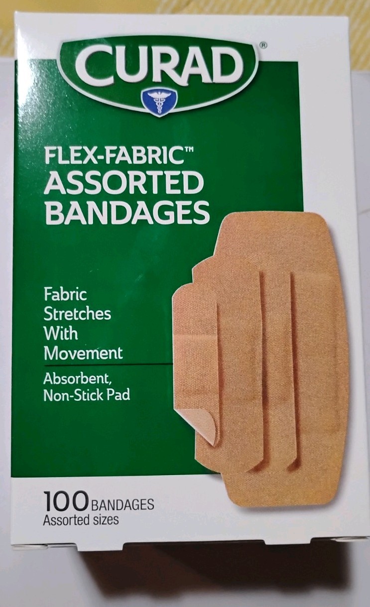 Curad Flex Fabric Assorted Size Bandages, 100 Count