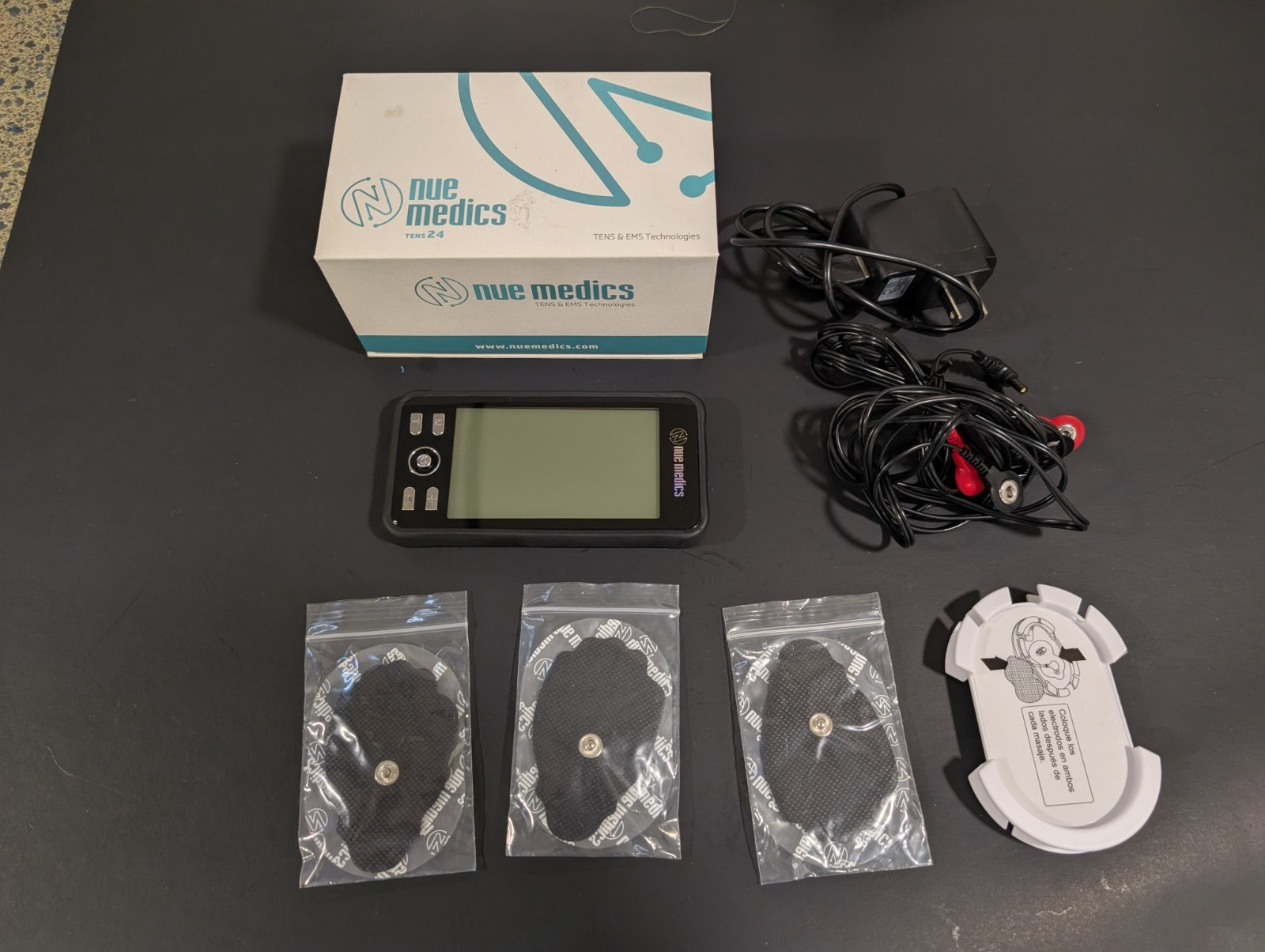 Nue Medics TENS 24 Portable TENS/EMS Unit Pain Relief Black SM9089