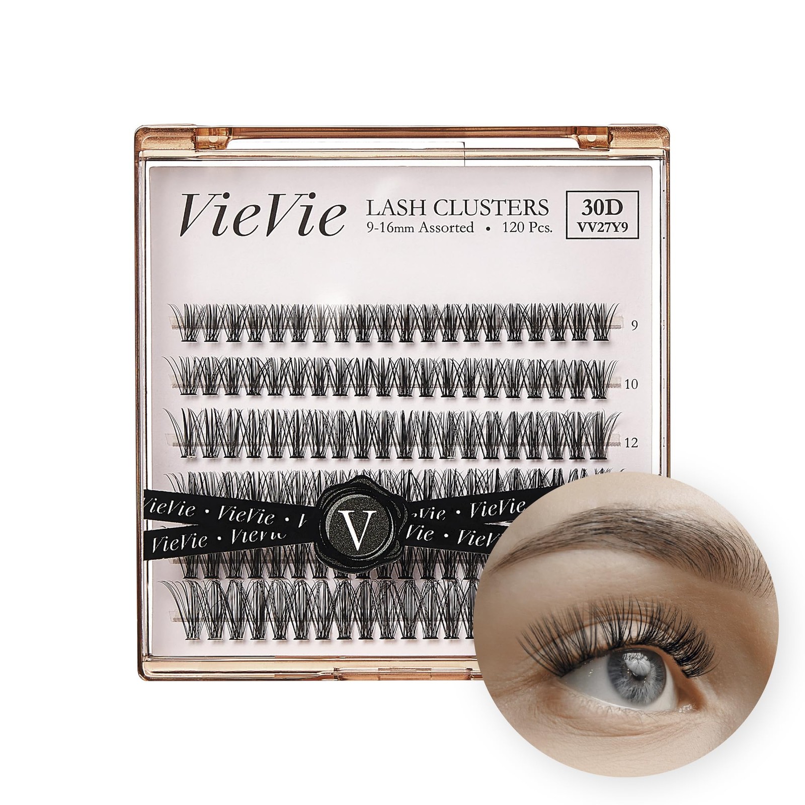 VieVie Lash Clusters 120pcs DIY Eyelash 120 count (Pack of 1), Black