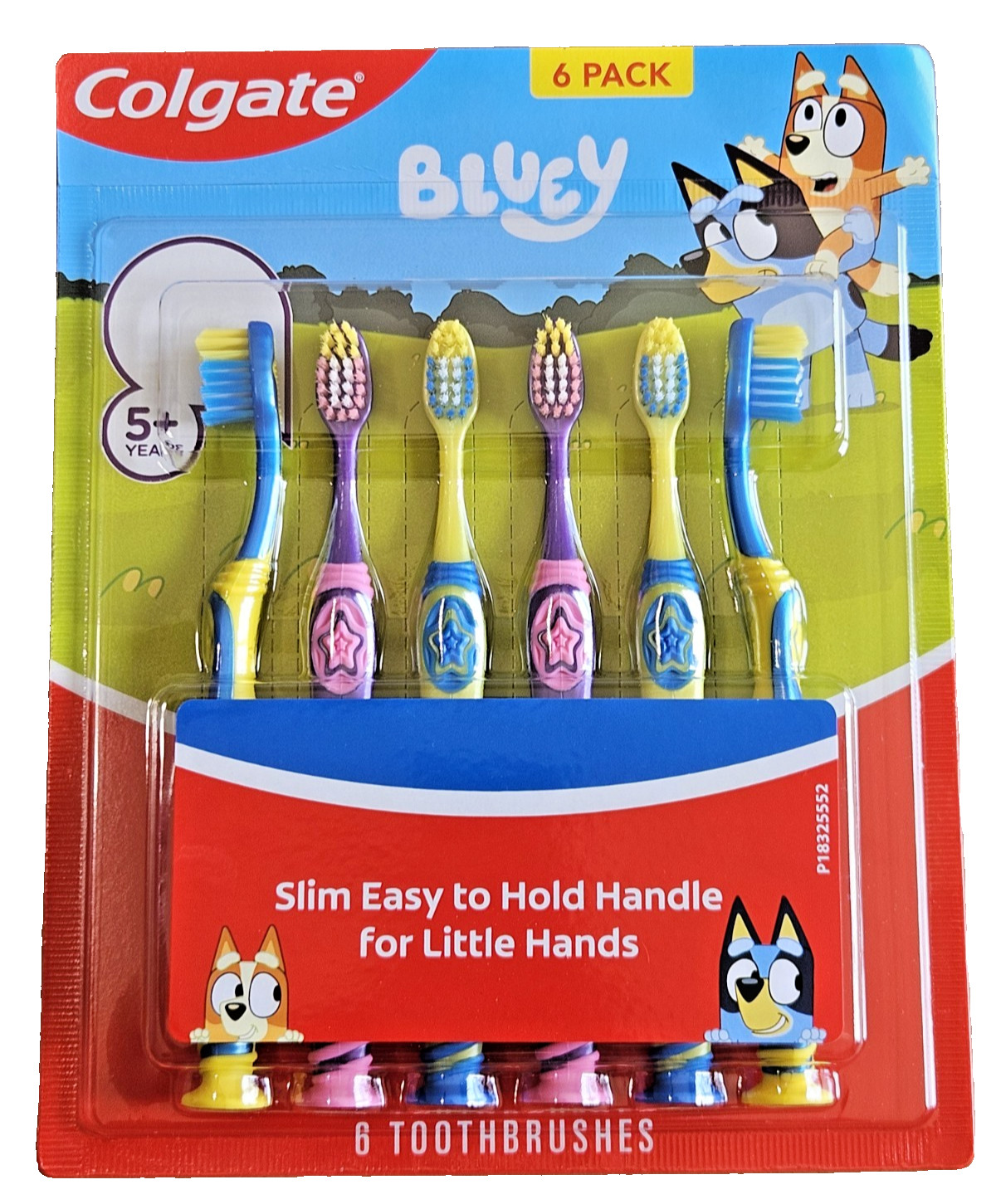 Brand New Unsealed Colgate Bluey Characters 6 – Pack Toothbrushes 5+ Years