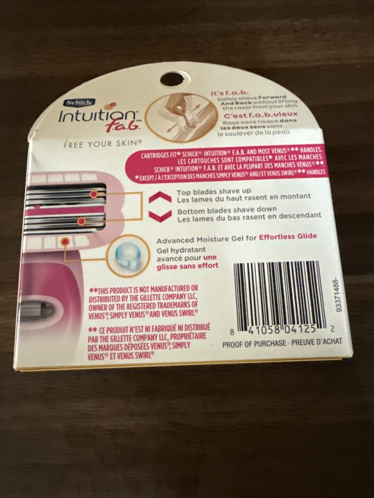 Schick Intuition fab Razor Refills, 3 Refills f.a.b forward and back new sealed