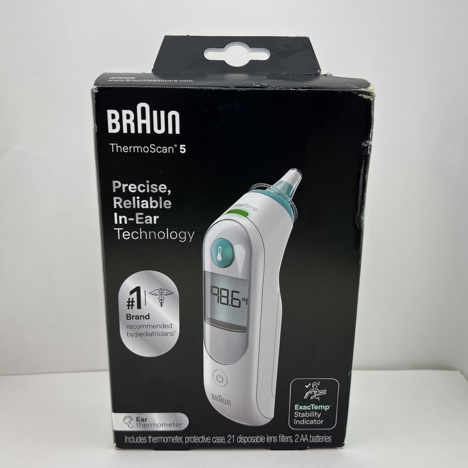 Braun ThermoScan 5 Digital Ear Thermometer, ExacTemp Indicator + lens filters…