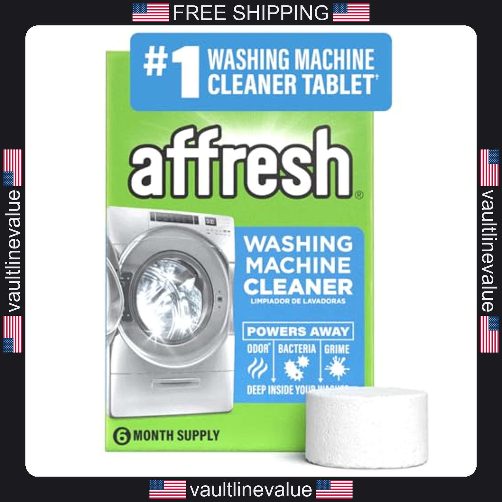 Affresh Washing Machine Cleaner, Helps Power Away Odor Causing Bacteria & Grime