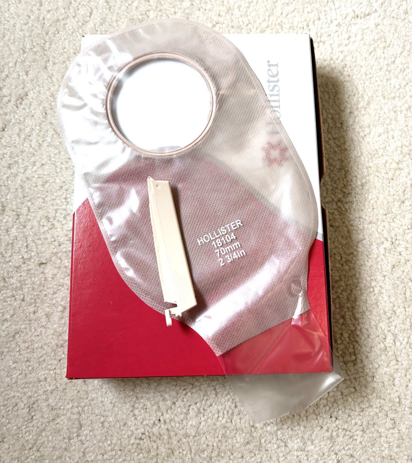 Hollister 18104 Drainable 12″L 2pc Colostomy Pouch 2.75″ Flange 10 Ct Exp. 5/30