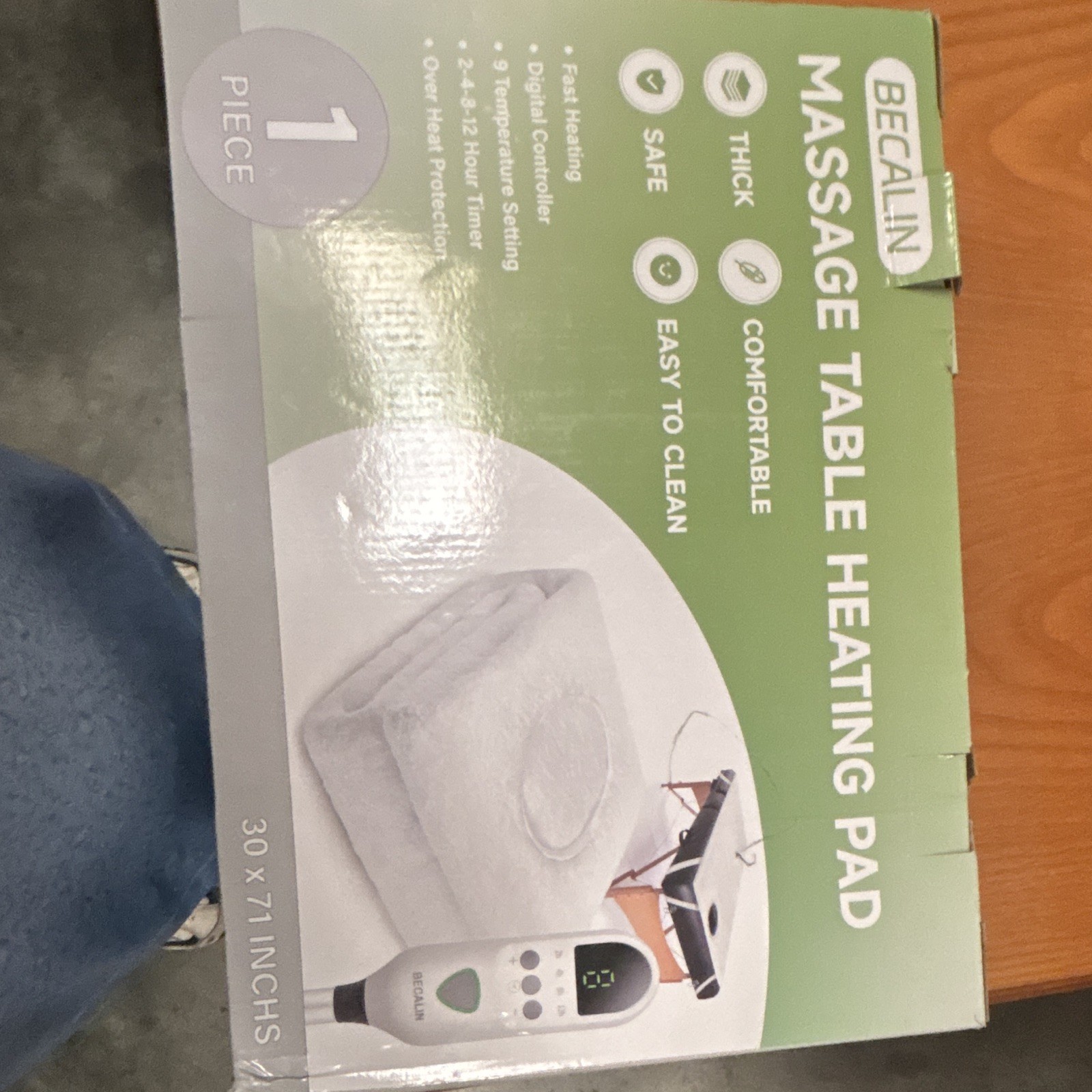 BECALIN Electric Massage Table Heating Pad 30×71 White Remote Temp Settings