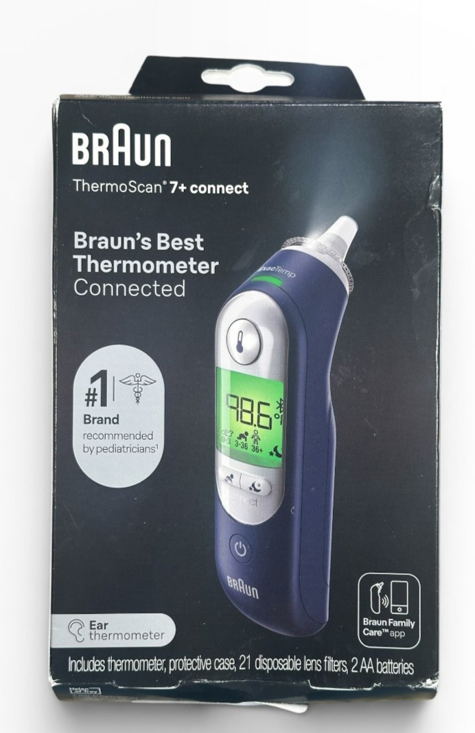 Braun ThermoScan 7+ Connect Digital Ear Thermometer, Age Precision Technology