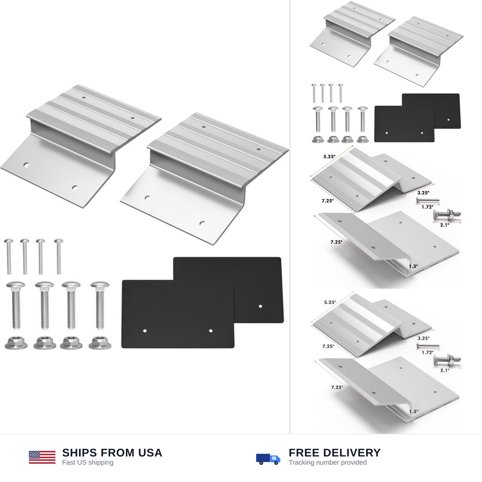 Salcod Aluminum Ramp Top Kit for 2″ x 8″ Boards, 700 lb per Ramp | Loading Ra…